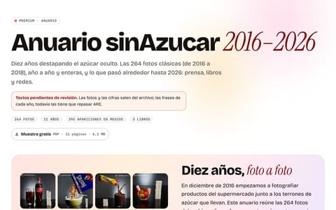 El anuario sinAzucar 2016–2026: diez años del proyecto, año a año.