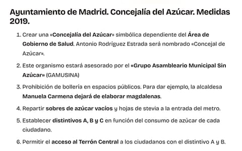 La entrada «Medidas Concejal Azúcar», la inocentada de 2018: el «bando» con las medidas del Ayuntamiento.