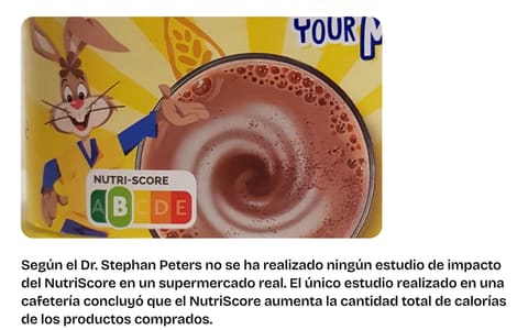 La entrada «El uso de NutriScore aumenta el consumo de calorías»: el arranque del artículo, con su imagen.