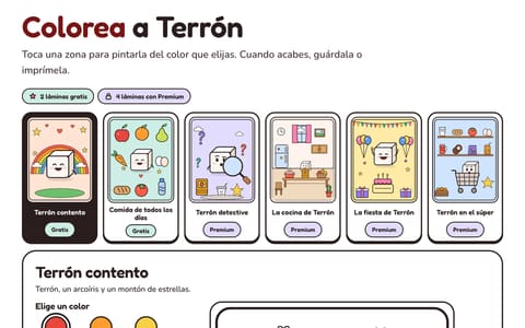 Láminas de Terrón para colorear en pantalla o imprimir.