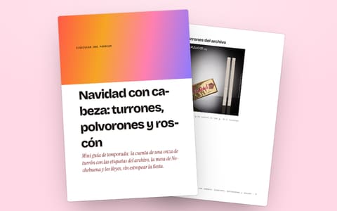 La portada de la guía «Navidad con cabeza» y, detrás, una página de su muestra gratuita.