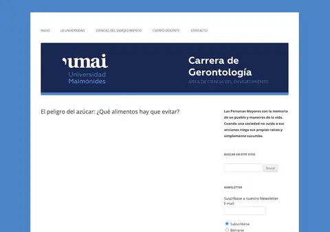 Captura de Ciencias del Envejecimiento · Gerontología (Universidad Maimónides, Argentina)