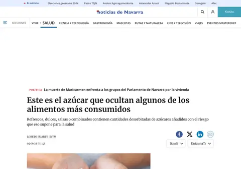 Captura de Noticias de Navarra