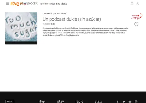 Captura de RNE Audio – podcast «La ciencia que nos viene» (solo web)