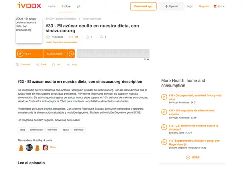 Captura de Voces Activistas / Cuídate fácil (DKV Salud y bienestar, iVoox)