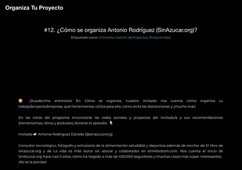 Captura de Organiza Tu Proyecto (podcast)