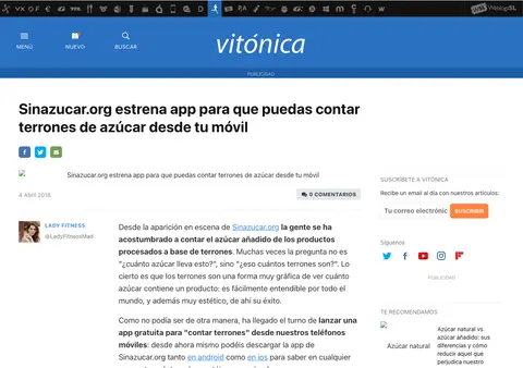 Captura de Vitónica (Webedia)