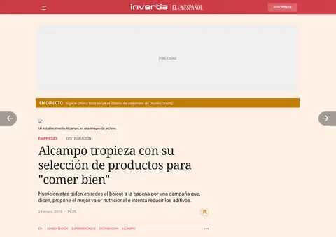 Captura de El Español · Invertia