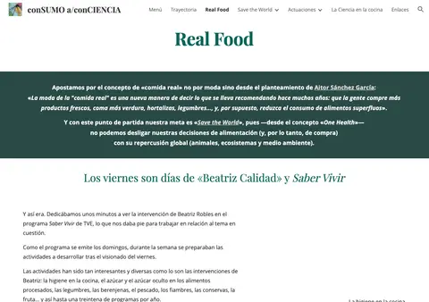 Captura de Departamento de Educación del Gobierno de Navarra (sitio escolar conSUMO a/conCIENCIA)