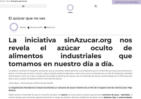 Captura de Neolife Salud