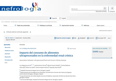 Captura de Nefrología (Sociedad Española de Nefrología)