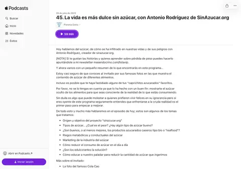 Captura de Planeta Dieta (podcast)