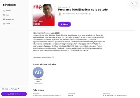 Captura de Mi Dieta Cojea radio (Aitor Sánchez)