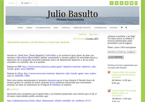 Captura de Blog de Julio Basulto (sobre RNE Gente Sana)