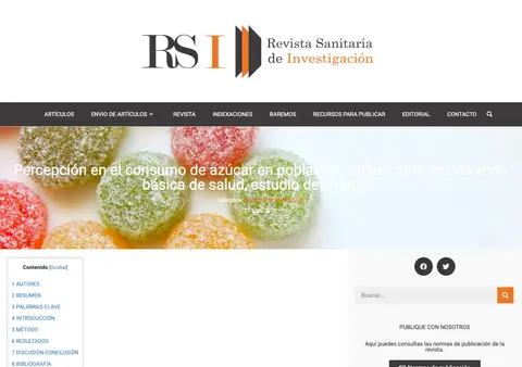 Captura de Revista Sanitaria de Investigación