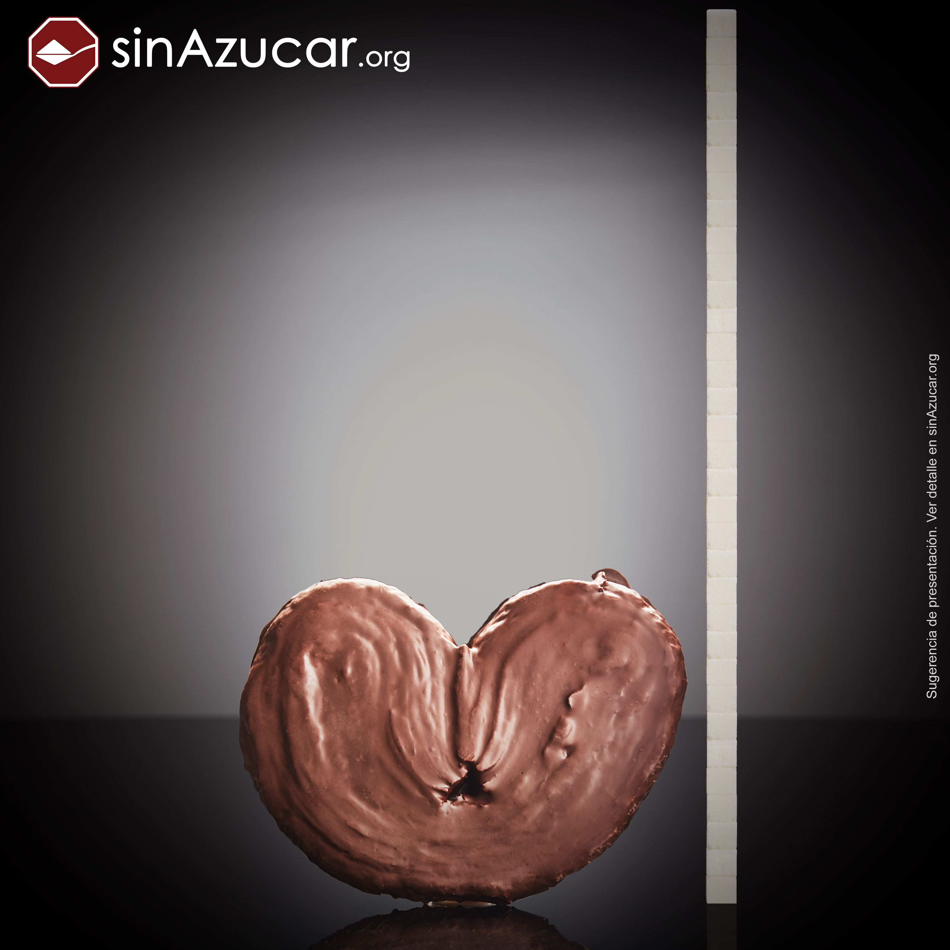 Una palmera de chocolate XXL (450g) tiene 132g de azúcar, equivalente a 33 terrones.